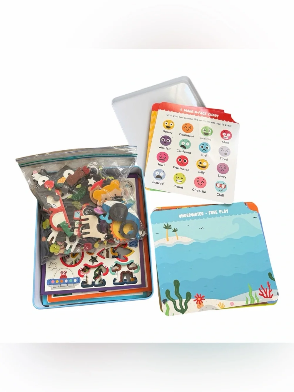 Gigglescape Magnetic Create & Play Set 200+ Magnets, Cards, Tin Case